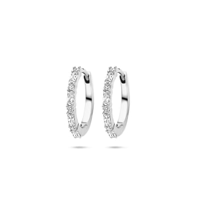 Yo&No klapoorringen zirkonia - Sieraden Vrouw - Oorbellen - Zilver 925