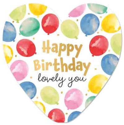 Wenskaart - Happy birthday - balonnen - gefeliciteerd - verjaardag - hart van goud - artige