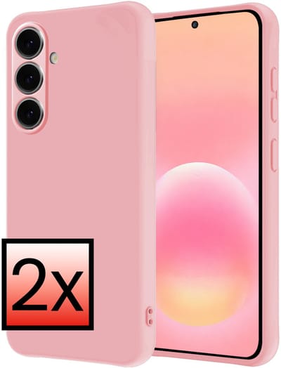 Hoesje - 2 Stuks - Geschikt voor Samsung Galaxy A57 - Sterk & Shockproof - Case Siliconen - Back Cover - Telefoon Hoes - Lichtroze