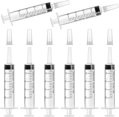 Set van 8 Steriele 20ml Spuiten met Deksel voor Nauwkeurige Metingen van Vloeistoffen, Dierlijke Voeding en Plantenirrigatie