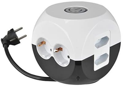 Stekkerdobbelsteen met 4 Schuko en 2 Euro-stopcontacten - 1,4 m