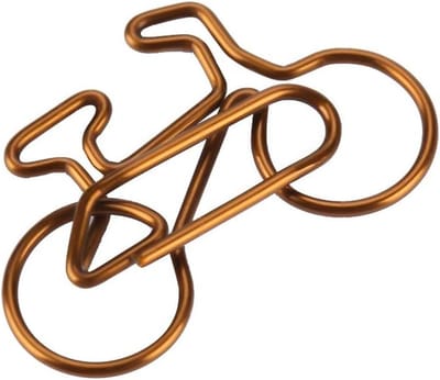20 Stuks Fietsvormige Papierclips in Koffiekleur - Bookmark voor Kantoor en School, Creatieve Kantoorbenodigdheden