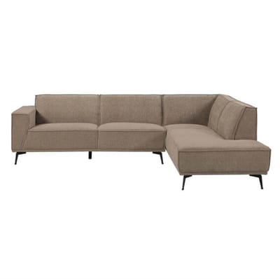 Tower Living Bank Leeds - Grijs Stof - Ottoman Rechts - 268x217x81cm