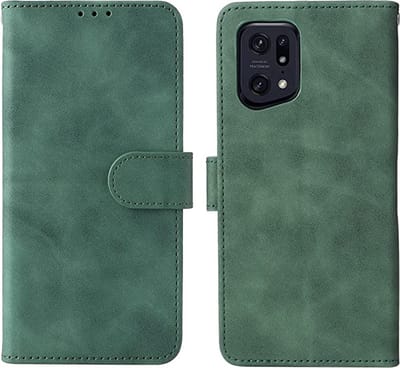 LuxeBass Hoesje geschikt voor Oppo Find X5 Pro - Boekhoesje - Groen - Portemonneehoesje gsm hoesje - telefoonhoes - telefoonhoesjes