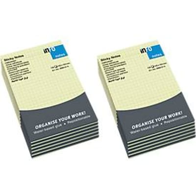 INFO zelfklevende notitieblaadjes, geruit, 100 mm x 150 mm, 12 x 100 vellen