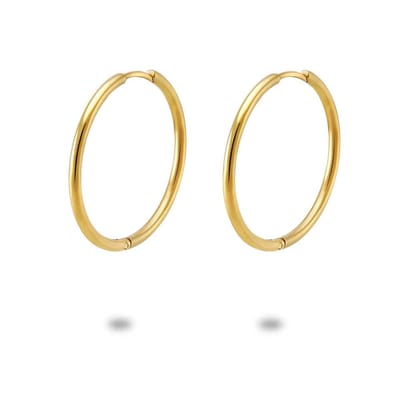 Twice As Nice Oorbellen in goudkleurig edelstaal, oorring 30 mm