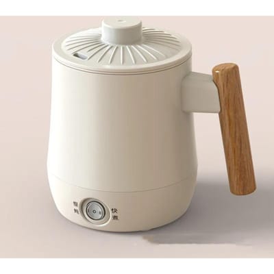 600ml Reis Elektrische Warme Kop Mini Pap Soep Stoofpot Kook Ketel Multifunctionele Elektrische Ketel Draagbare Noedel Kookpot 220V EU wit