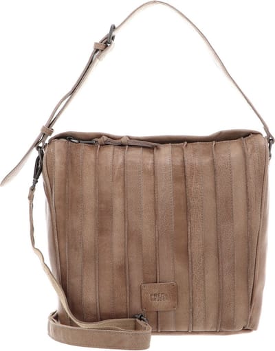 FREDsBRUDER Leren Schoudertas Izzle Hobo Light Taupe Lichtbruin