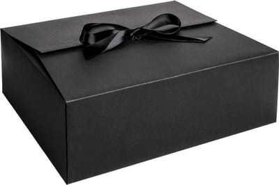 Cadeaudoos ZWART met lint, geschenkdoos met lint 30x25x9cm (5 stuks)