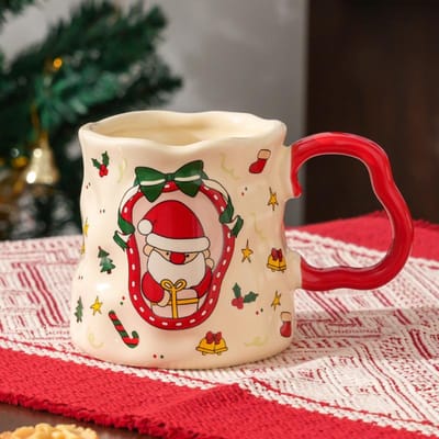 Tasse créative pincée à la main pour Noël Cadeau d'anniversaire pour filles Tasse à eau pour la maison Design de niche Tasse à café 301-400ml