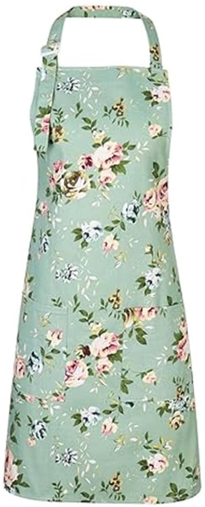 Allecto - Schort Vrouwen - Katoen Linnen - Verstelbaar en Waterdicht - Groen - Schilderschort - Voor Keuken en Tuin - 65x44cm