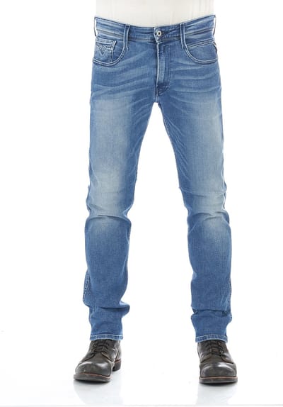 Replay Heren Jeans Broeken Anbass slim Fit Blauw 27W / 32L Volwassenen
