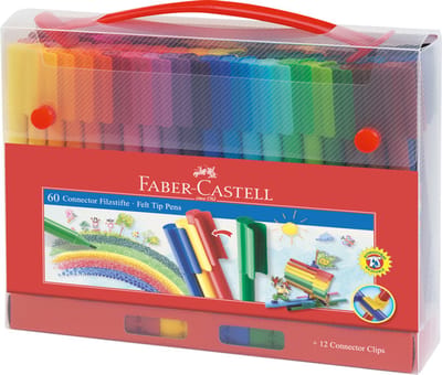 Kleurstift faber-castell connector 60st koffer | 8 stuks