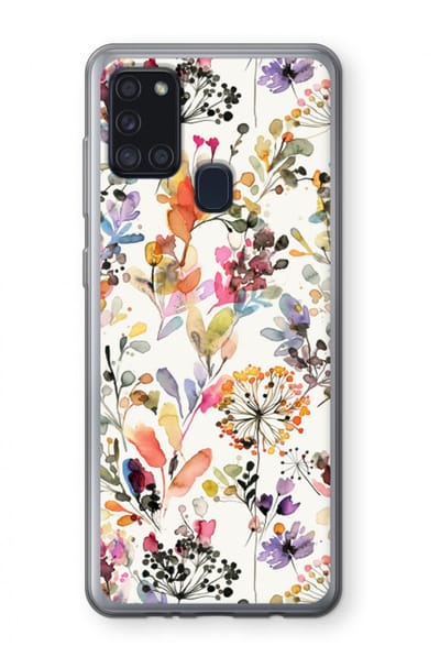Case Company® - Hoesje geschikt voor Samsung Galaxy A21s hoesje - Wilde grassen - Soft Cover Telefoonhoesje - Bescherming aan alle Kanten en Schermrand