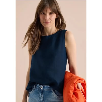 Linnen blouse met knoopdetails