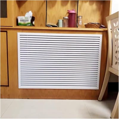 Ventilatierooster - Wandrooster Luchtstroom - Luchtcirculatie Verbeteren - Verborgen Wandmontage - 350 x 450 mm - Zilver