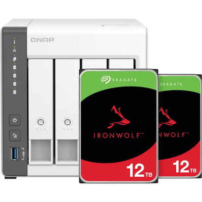 QNAP TS-433-4G + Seagate Ironwolf 12TB Duo Pack