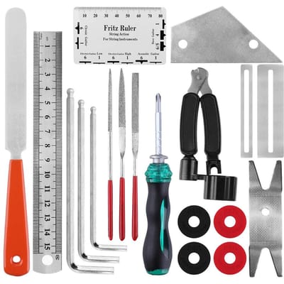 Kit d'outils de réparation et de nettoyage pour guitare 3 en 1, enrouleur de cordes, coupe-goupille, extracteur multicolore