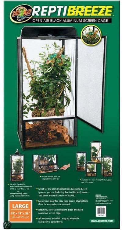 Zoo Med NanoBreeze aluminium schermkooi 46 x 46 x 91CM voor reptielen