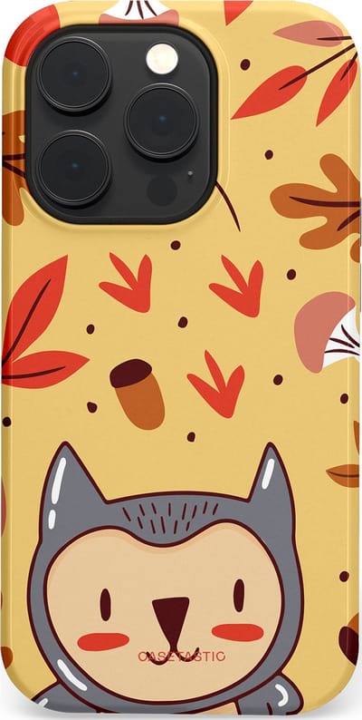 Casetastic hoesje geschikt voor Apple iPhone 14 Pro - MagSafe - Dubbellaagse bescherming - Uil in het woud - Fashion Case - Goud Terracotta Zand Rood
