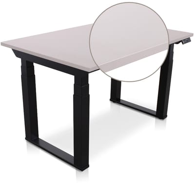 Lineaflex MRC SOLID Zit-Sta Bureau – Elektrisch Verstelbaar – 120x80 cm – Blad Sand Grey – Zwart Frame – ARBO Norm NEN-EN 527 – Met memorybediening – 200 KG Draagvermogen – 130 cm Hoog