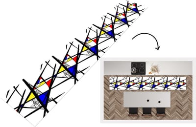 Keukenloper - Loper keuken - Patronen - Abstract - Kunst - 300x50 cm - Keukenloper vinyl