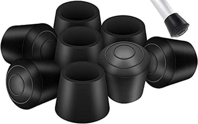 20 Stuks Rubberen Beschermcaps voor Stoelpootjes - Rond, Geurloos, Geschikt voor Houten Vloeren, Zwart (25mm)