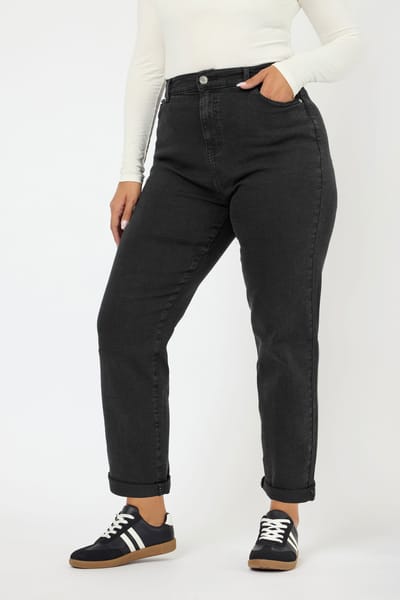 Yours Zwart Gewassen Boyfriend Jeans Size 42