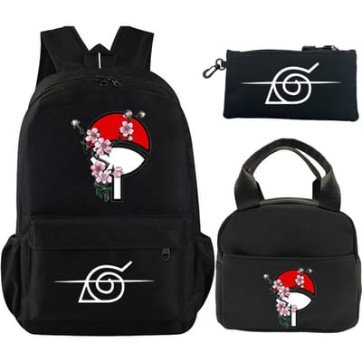 3 stuks/set Anime Naruto bedrukte rugzak boekentas met lunchtas etui tiener kinderen meisje jongen schooltas rugzak