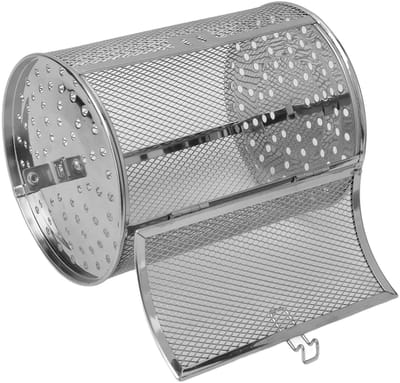 Dailygoody - Roestvrijstalen Grillmand - 360 Graden Draaibaar - Perfect voor Feesten - Zilver - Barbecue Accessoires - Ideaal voor Camping en Picknick
