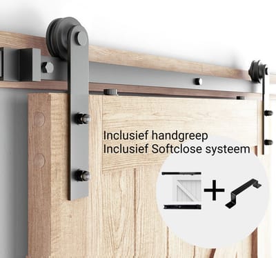 Barnwood Originals - Schuifdeursysteem - Klassiek - inclusief Softclose systeem en Deurgreep