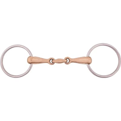 Dubbel snaffle bit voor massief roestvrij paard BR Equitation Cuprion