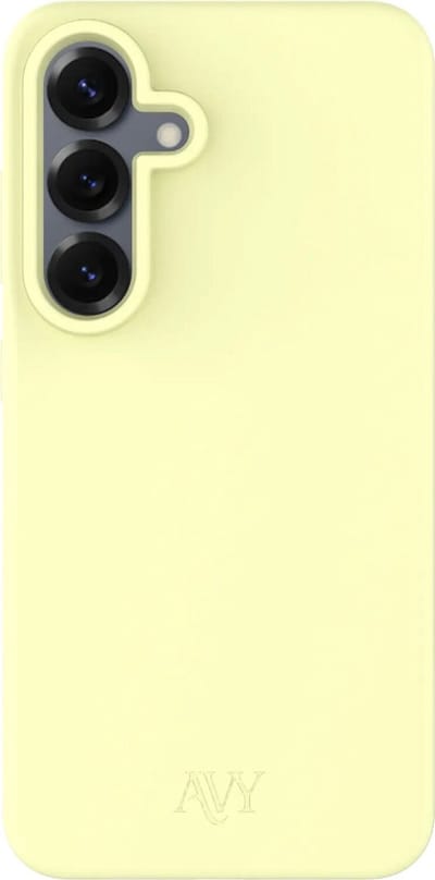 AVY Hoesje geschikt voor Samsung Galaxy S25 / S24 | Compatibel met MagSafe | Back Cover | Liquid Silicone | Comfortabel in de Hand | Butter Yellow