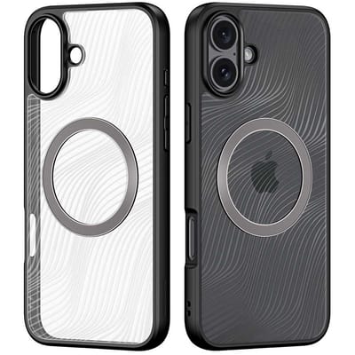 Dux Ducis - Telefoon hoesje geschikt voor de Apple iPhone 16 - Hoesje geschikt voor Magsafe Magneet - Back Cover - Aimo Series - Zwart