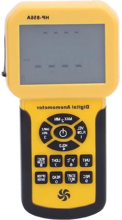 Digitale Anemometer - Windmeter Tester - Buitenactiviteiten Meten - LCD Achtergrondverlichting - USB Connectie - Zwart