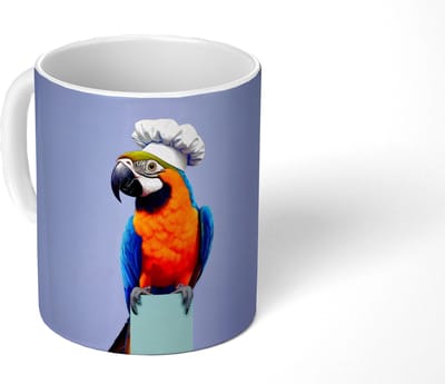 Mok - Koffiemok - Papegaai - Koksmuts - Vogel - Leuk - Mokken - 350 ML - Beker - Koffiemokken - Theemok
