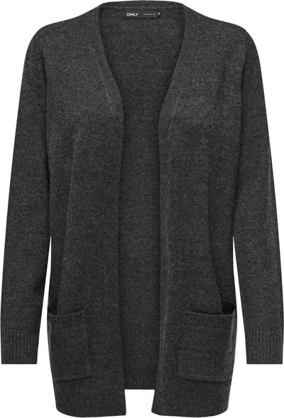 Only Vest Onllesly L/s Open Cardigan Knt Noos 15174274 Dark Grey Melange Dames Maat - XS