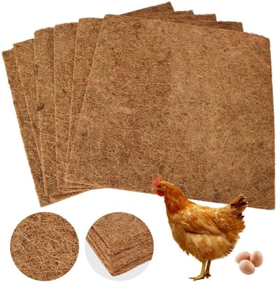 carmdering - 6 Stuks Kokosmat - Legnest Voor Hennen - Kokosvezel Legpads - Wasbare Kippen Nest Pads - Hennen Nest Pads voor Eieren - Composteerbaar - 30x30 cm - voor Hennen