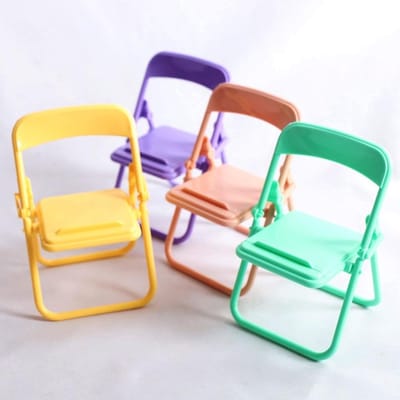5 stuks kleurrijke mini-klapstoelen voor poppenhuis, poppenhuis, miniatuur meubelaccessoires van kunststof, podiumaccessoires voor poppenhuis, microlandschap