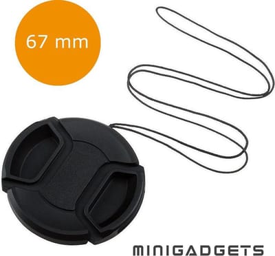 Universele 67mm Lens Cap, Lensdop voor Nikon, Sony, Canon camera's | met koord | Minigadgets