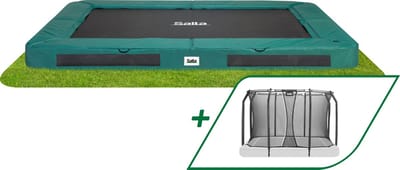 Salta Premium Ground - Inground trampoline met veiligheidsnet - 305 x 214 cm - Groen