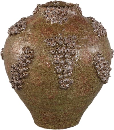 PTMD Deisy Green Ceramic Jar Shaped Vase Rough Coral M