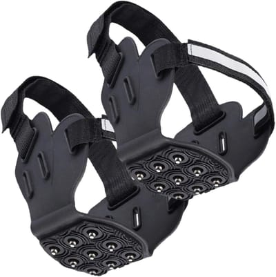 IJsgrepen voor schoenen - Sneeuwkrampons - Veilig wandelen - 9 metalen noppen - 26 x 96 cm - Meerkleurig