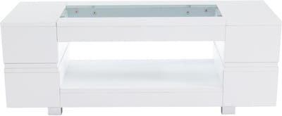 MODFU Witte LED salontafel met Bluetooth en app-bediening, multifunctionele tafel voor woonkamer en kantoor