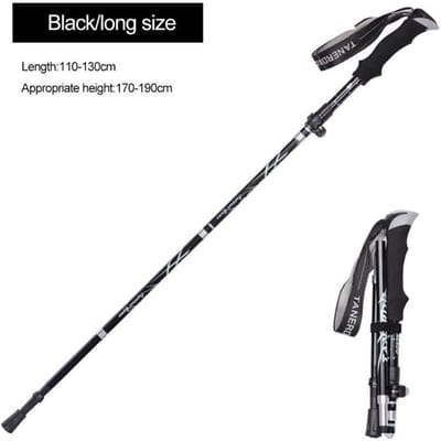 Outdoor draagbare aluminium legering telescopische nordic walking-stok 250G ultralichte wandeltrekkingstok wandelstok
