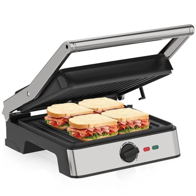 Strex Tosti Apparaat XL Met Temperatuurregeling - Contactgrill Groot / Tosti Ijzer / Broodrooster / Grill Apparaat / Panini Grill / Toaster - PFAS Vrij - 2200W