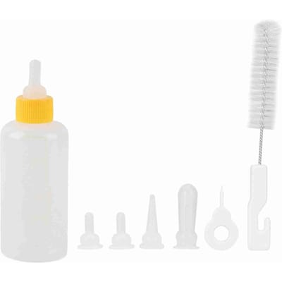 6 pièces/ensemble 60 ml Biberon pour chiot chaton animal de compagnie Petit chien Chat Lait Soins d'allaitement Kit (Jaune) jaune