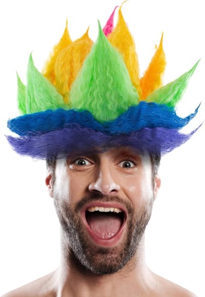 Pruik 10.000 Volt multi color - verkleed feestje - carnaval