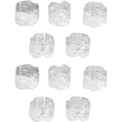 40 Pièces Perles de Barbe Métal Argent Exquis Ornements de Barbe Vintage pour Tresse de Cheveux Collier