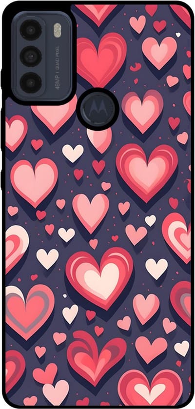 Smartphonica Telefoonhoesje Geschikt voor Motorola Moto G50 met Hartjes Opdruk - TPU Backcover Case With Heart Design geschikt voor Motorola Moto G50